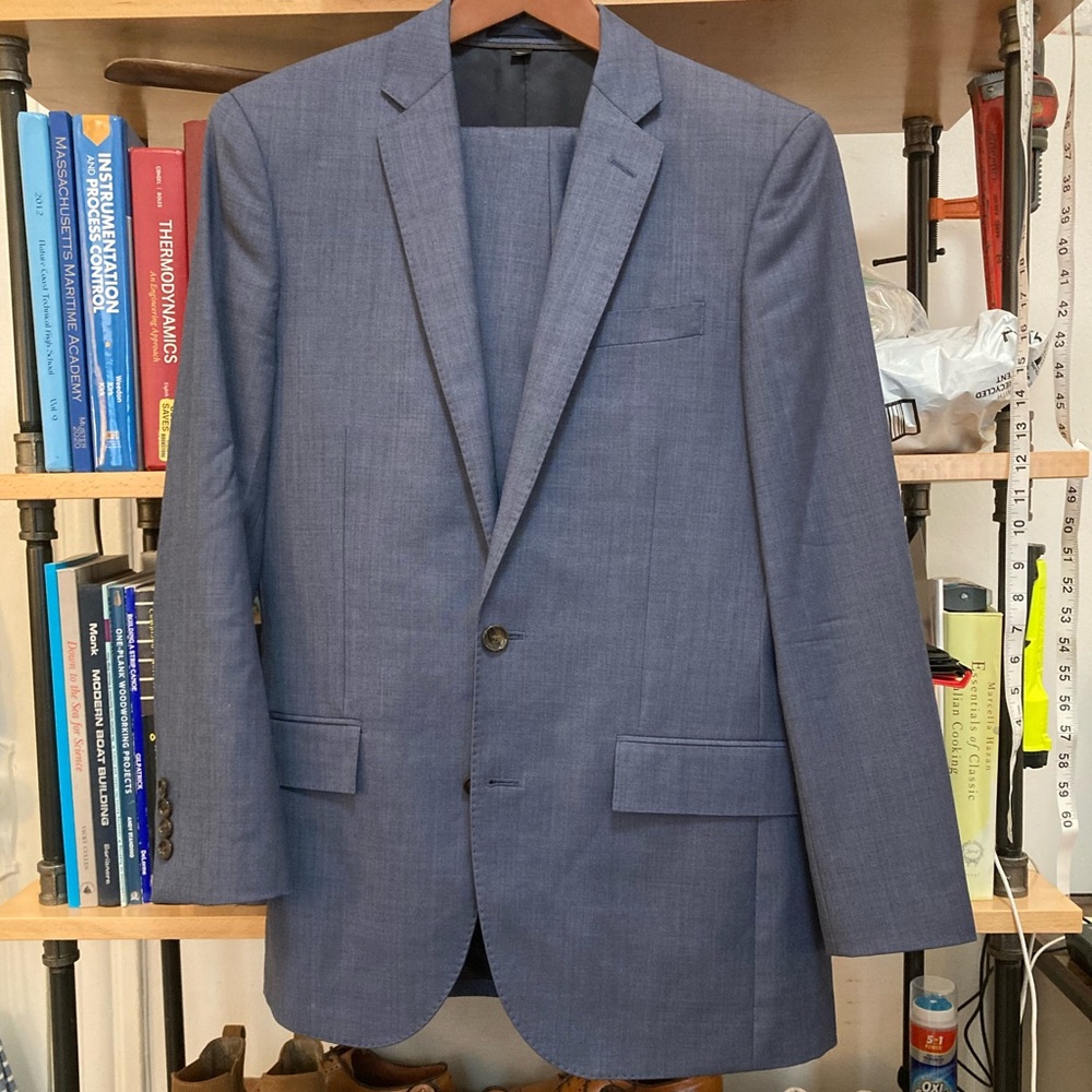 J Crew Ludlow Slim Harbor Blue Suit 36S (31x30 pants)